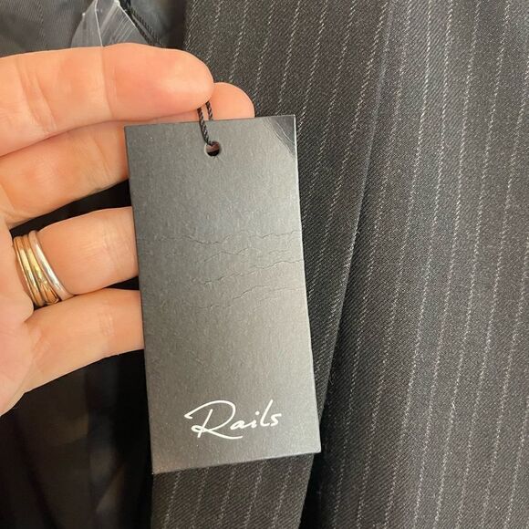 Rails Jac Blazer in black with charcoal pinstripe. L. NWT - Picture 6 of 10